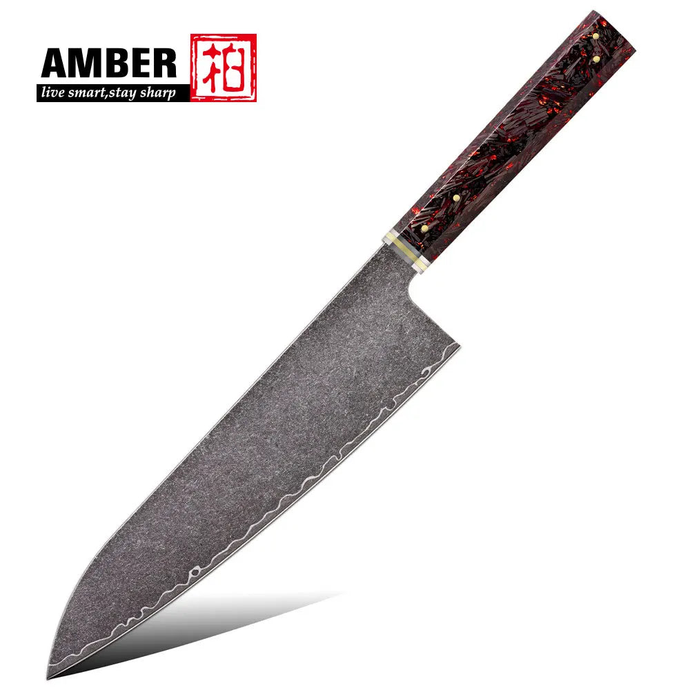 Knife 1-6pc Damascus 3-Layer Cladding Steel Knives Professional