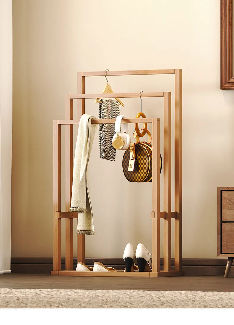 Nordic Style Simple Bamboo Clothes Drying Rack Bathroom