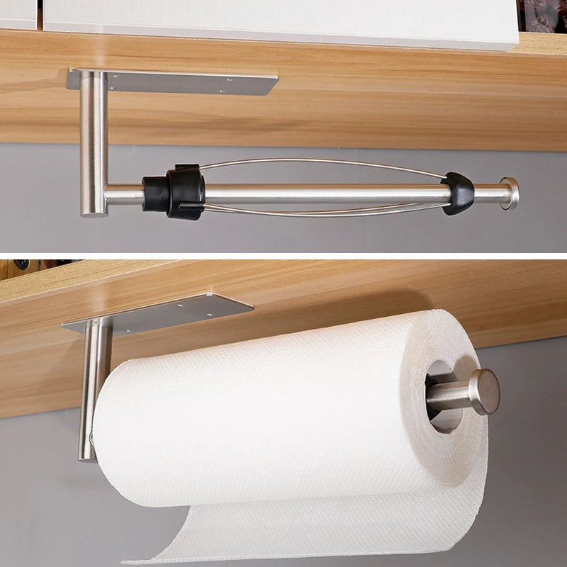 Paper Roll Holder Wall Mounted Organizer Stainless Steel