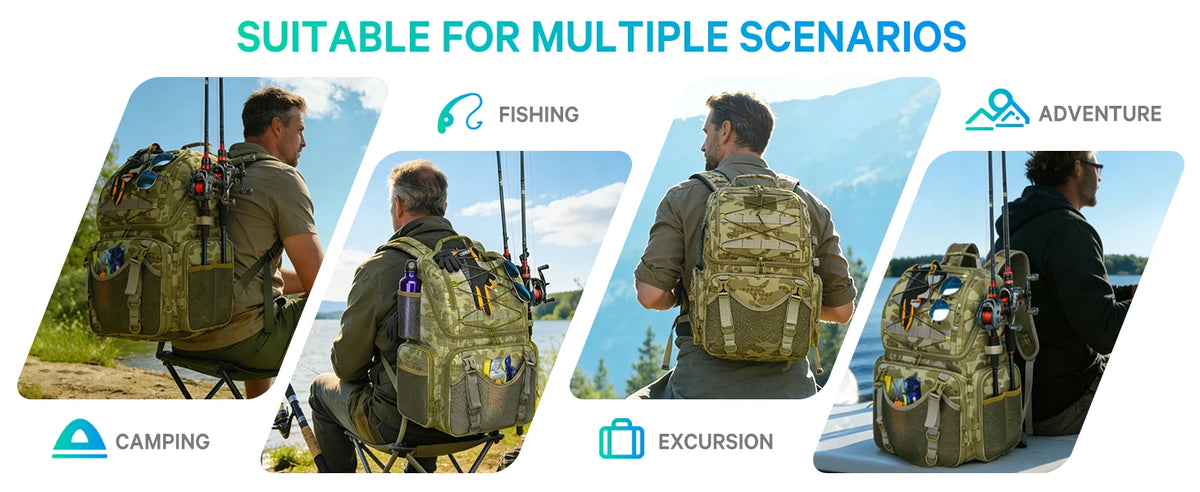45l Fishing Backpack Cooler Fishing Tackle Storage Bag