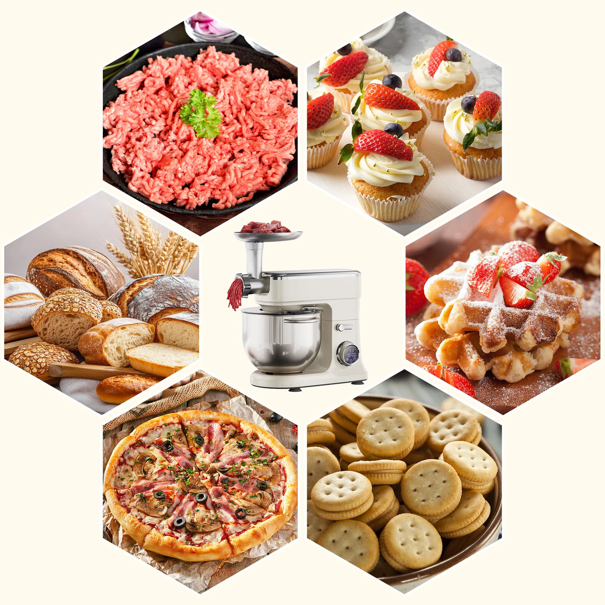 Biolomix 7l Food Mixers Baking 1200w Dc Motor