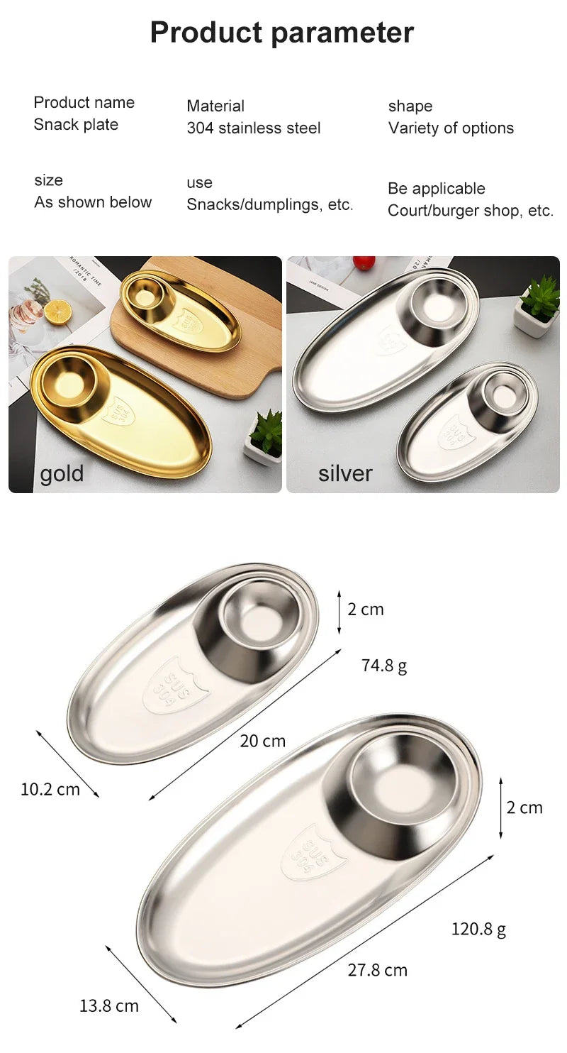 304 Stainless Steel Dinner Tray Lunch Container Snack
