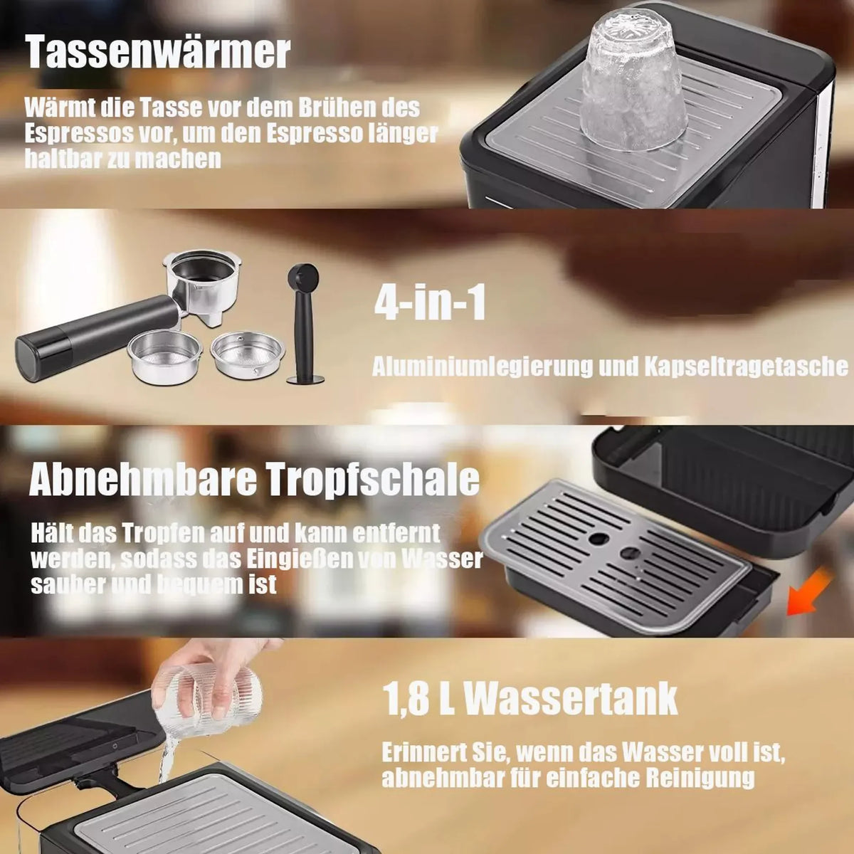 20 Bar Espresso Machine Smart Touchscreen 360 Steam