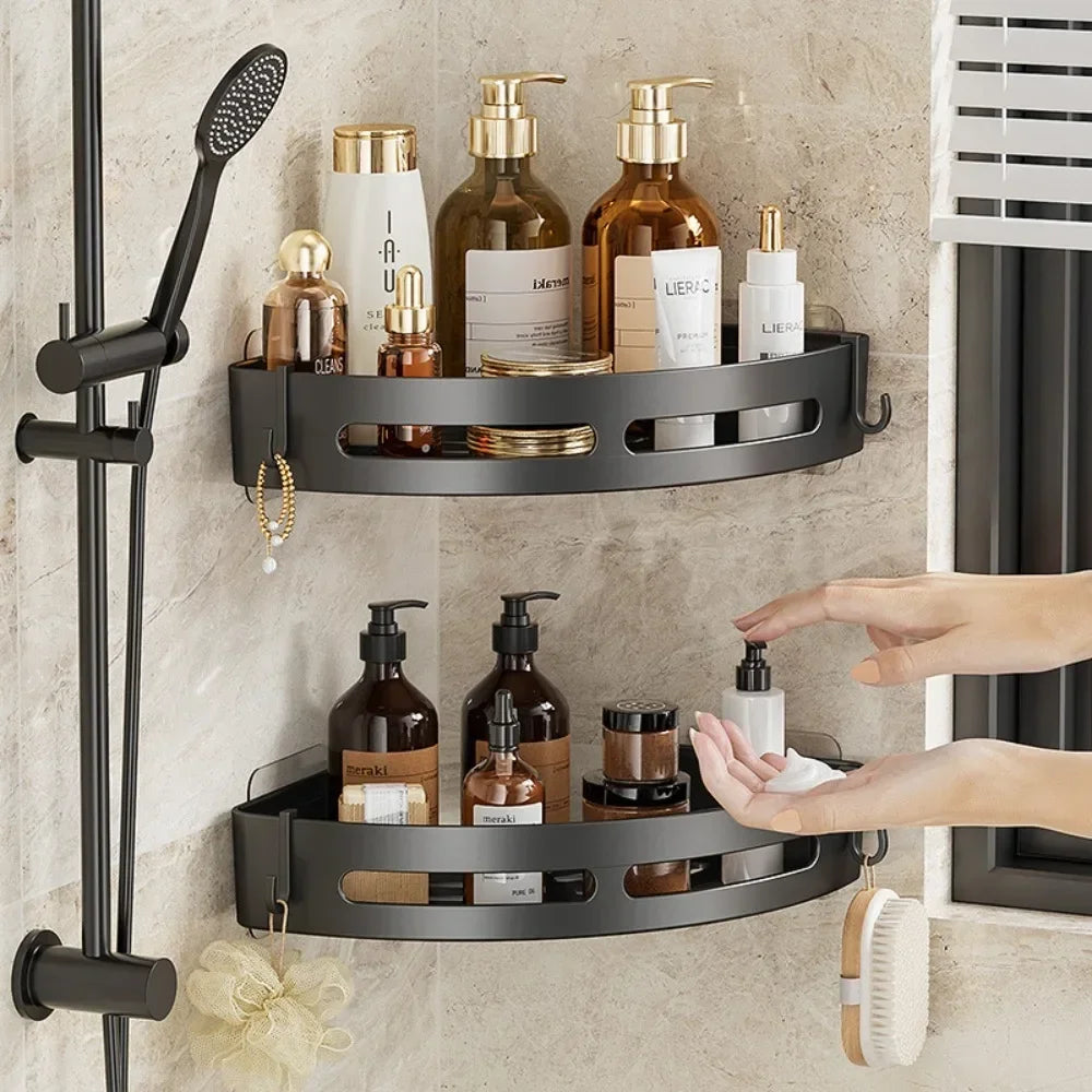 Bathroom Shelves Organizer No Punching Required Corner Shelf