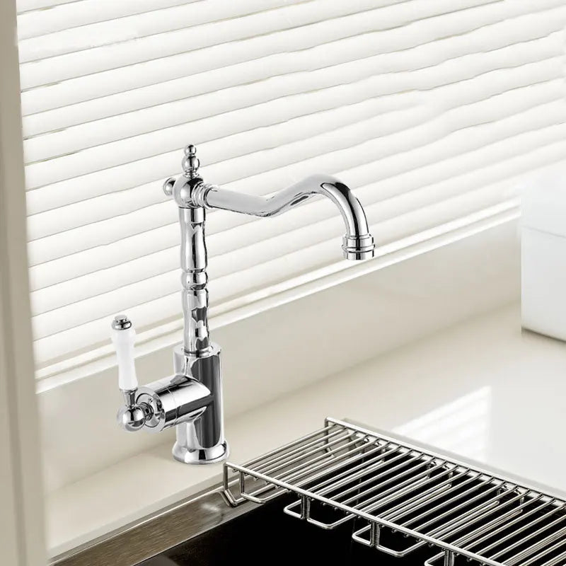 French Vintage Faucet Brass European Classical Silver Faucet