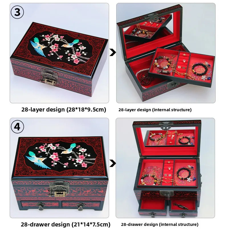 Chinese Style Wooden Lacquer Box Pu Er Tea