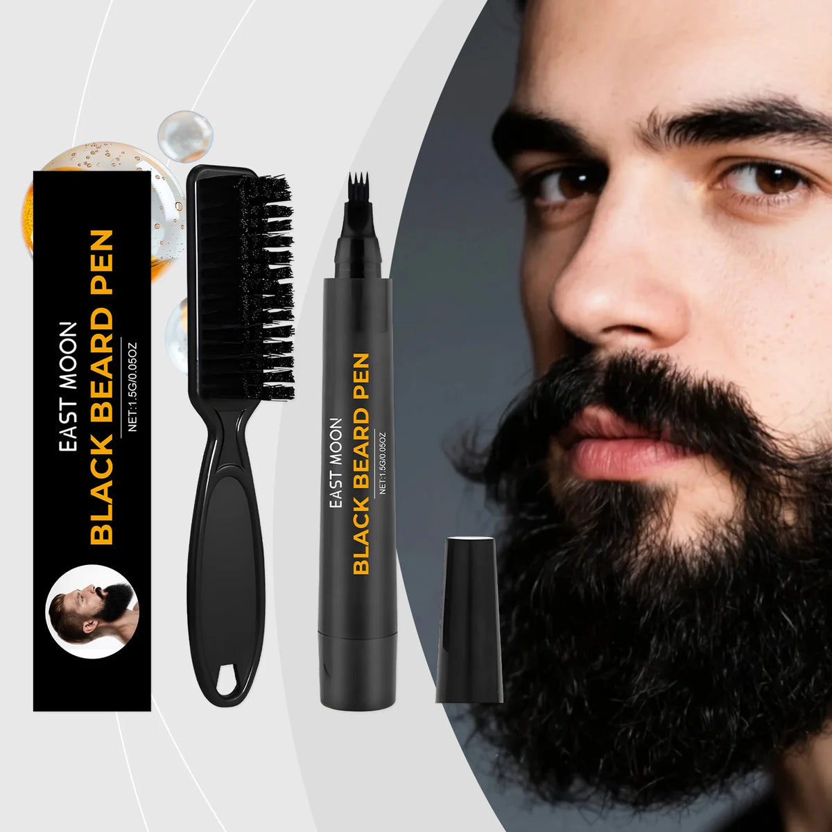 Instant Beard Filler Pen Brush Comb Disposable Waterproof