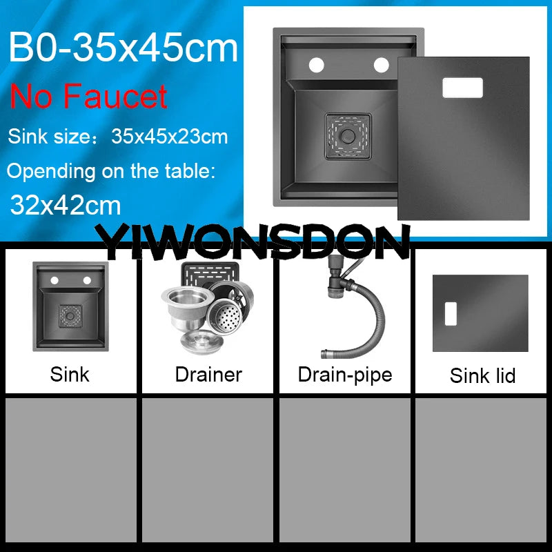 Nano Hidden Bar Sink Black Folding Faucet Mini