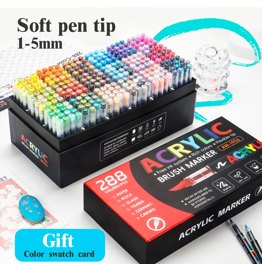 120/168/240/288 Colors Art Markers Large Color Systems Soft