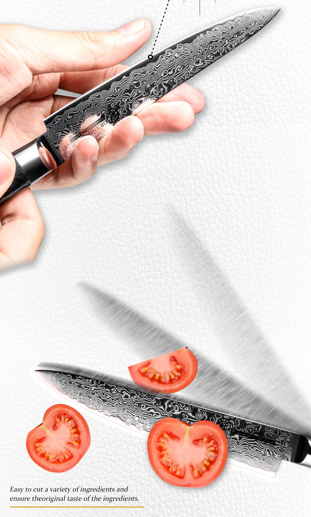 Grandsharp Inch Utility Damascus Knife 67 Layers Japanese