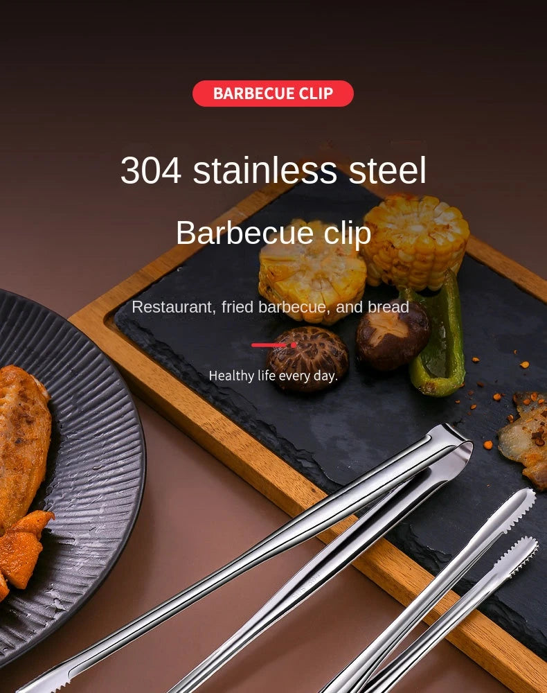 304 Stainless Steel Grill Bbq Tongs Cooking Utensils