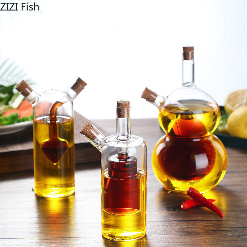 2-In-1 Double Layer Bottle Sauce Oil Vinegar Glass