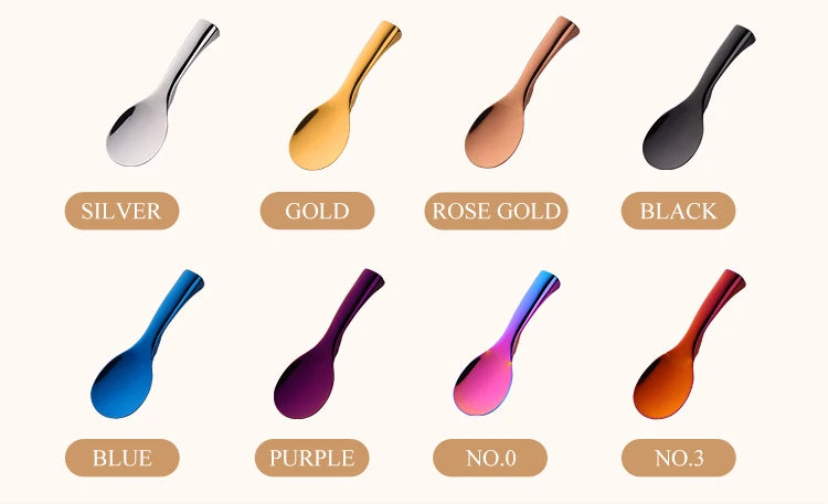 Stainless Steel Rice Spoon Golden Serving Spoons High