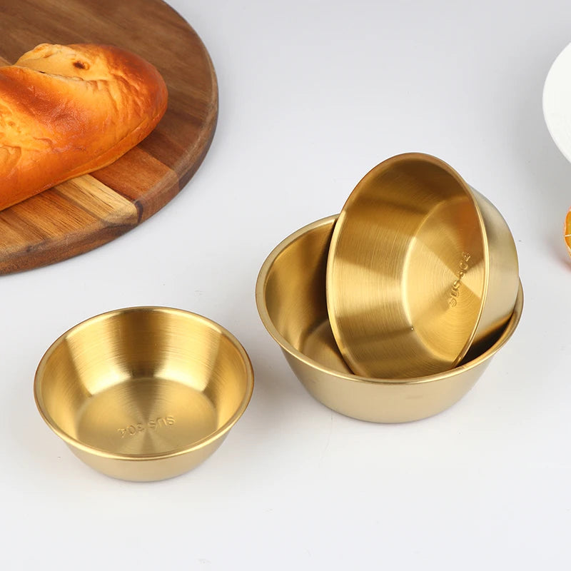 10 5/12/13cm Gold Stainless Steel Salad Bowls Fruit
