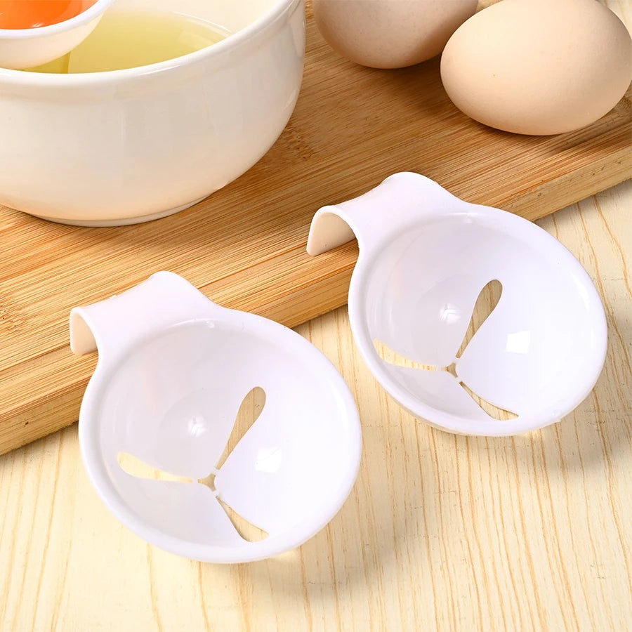 1pc Egg Yolk Separator Divider Rack White Plastic
