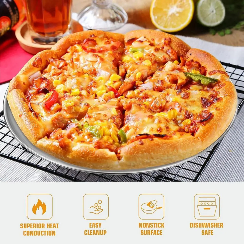 Round Baking Tray Even Heating Aluminum Alloy Oven