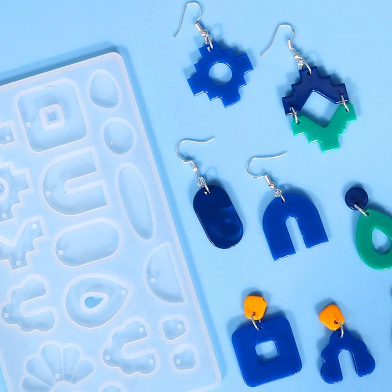 Shiny Glossy Stripe Earring Molds Resin Silicone Mold