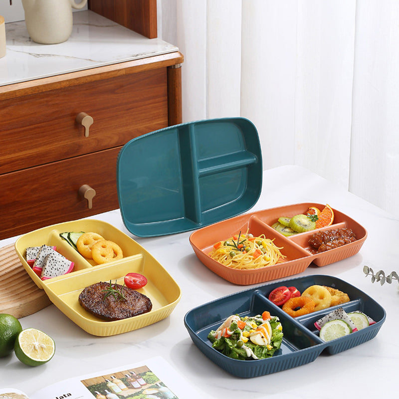 Divided Dish Diet Reusable Dinner Plate Dinnerware Portion