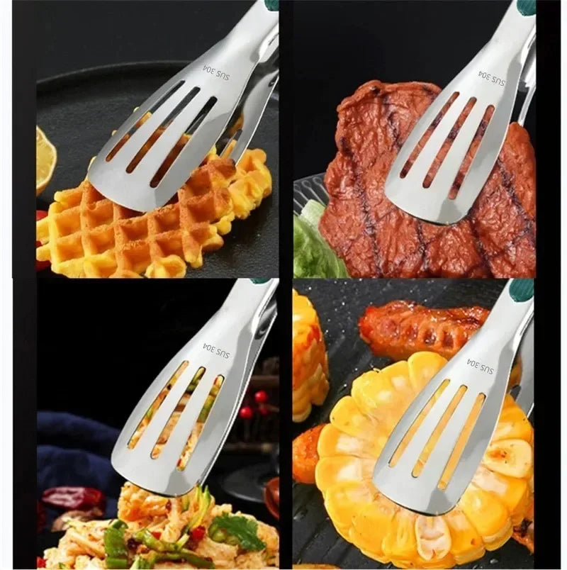Stainless Steel Food Tongs Bbq Meat Salad Bread