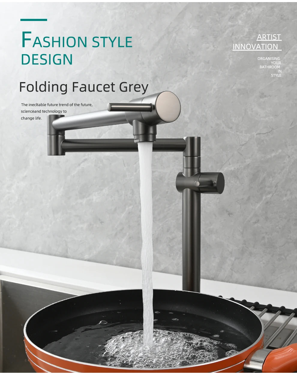 Ciencia Brass Pot Filler Faucet Wall Mount Sink