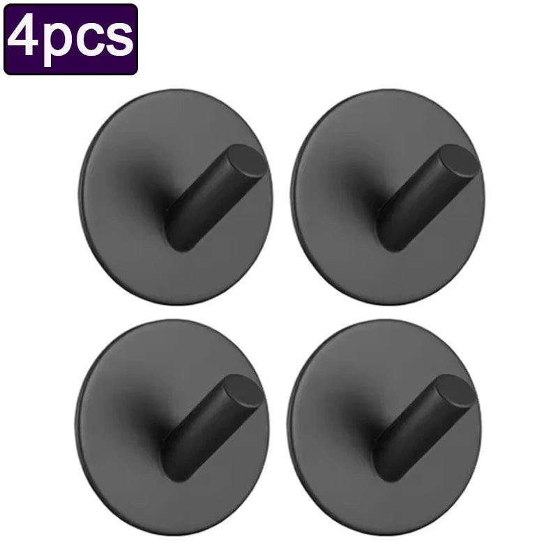 4pcs Waterproof Bathroom Robe Coat Towel Hanger Hooks