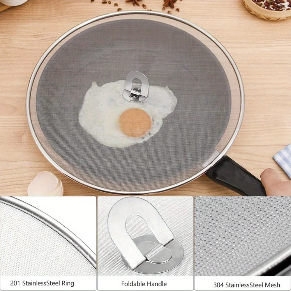 1/3pcs Splatter Screen Frying Pan Cooking Stainless Steels