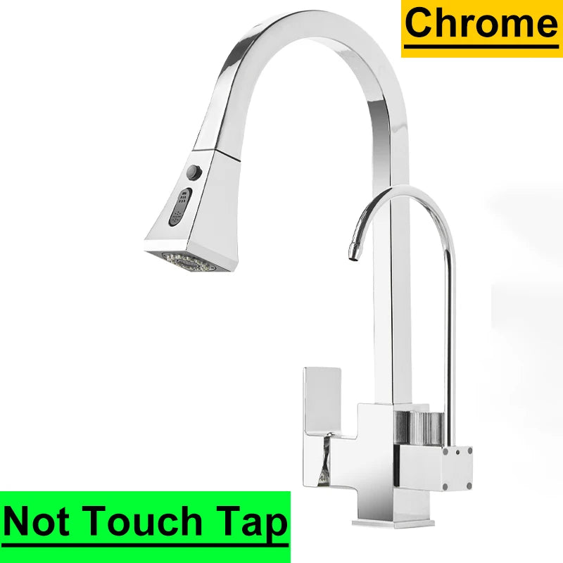 Square Touch On Filter Faucets Pull Down Cold
