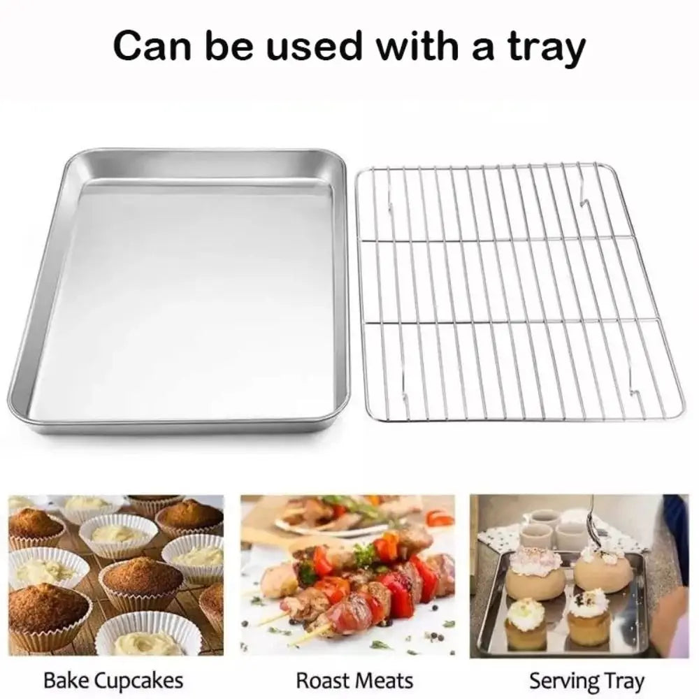 Stainless Steel Cooling Rack Non-Stick Silver Bbq Tray