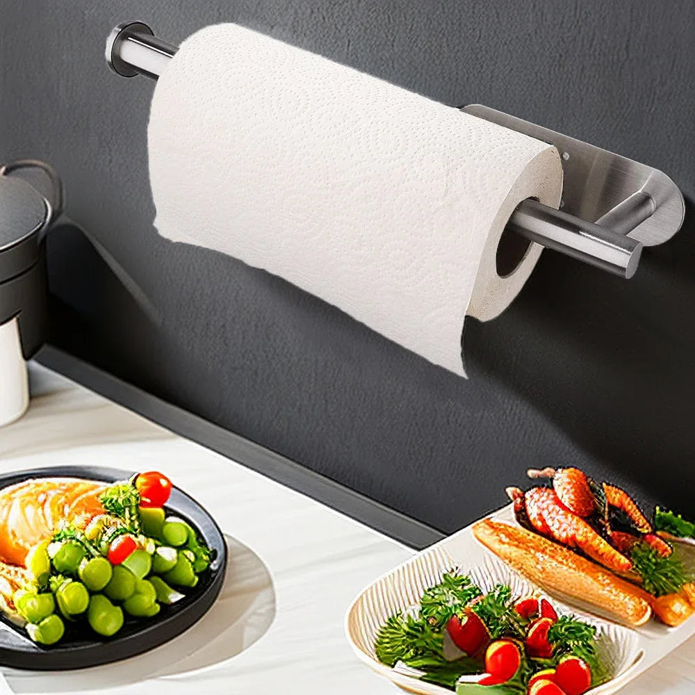 1/2pcs Paper Towel Holder Toilet Paper Holder Adhesive