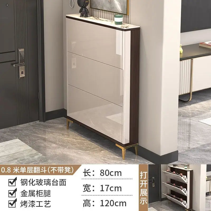 Luxury Ultra-Thin Shoe Cabinet Organizer Storage Living Room