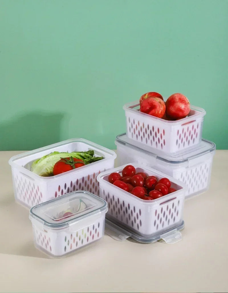 Refrigerator Preservation Storage Box Drain Basket Storage