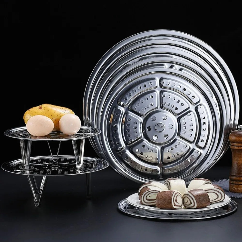 Durable Stainless Steel Steamer 16-34cm Compartment Steamed Rice