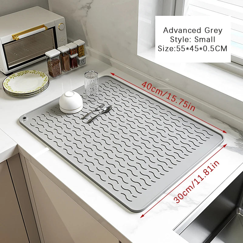 Silicone Dish Drying Mat Heat Resistant Foldable Non-Slip