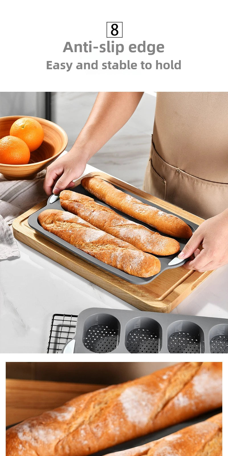Silicone Baking Mold & Grid Nonstick Loaf Pan