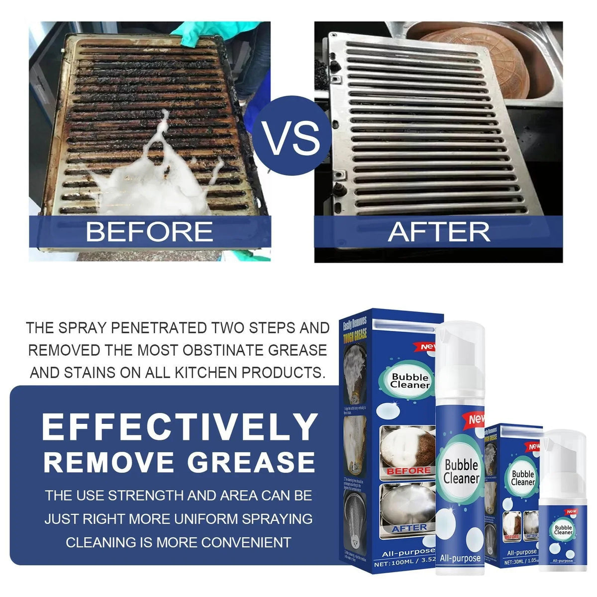 100ml/30ml Bubble Grease Cleaner Foam Cleaner Rust Remove