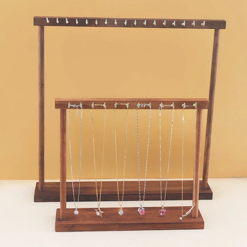 Jewelry Organizer Display Stand Solid Wood Necklace Hanging