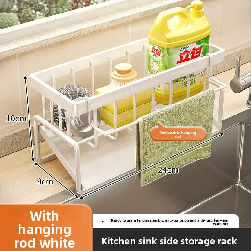 Sponge Holder Drain Rack Sink Organizer Dish Cloth