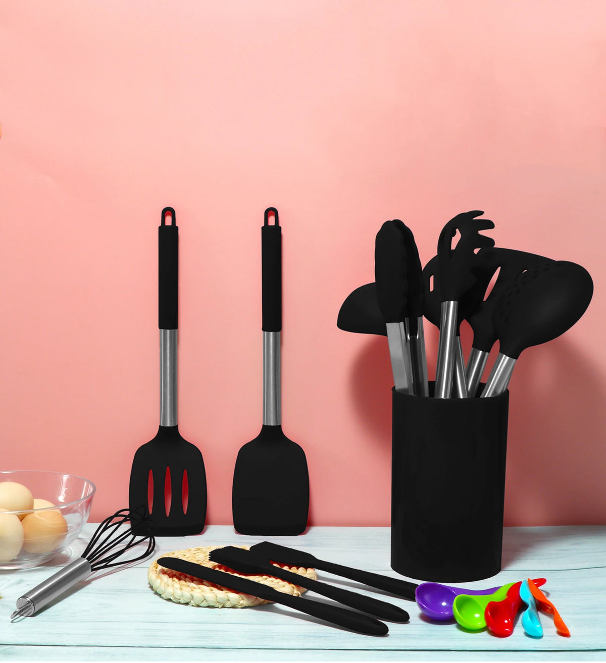 Black Non-Stick Silicone Kitchenware Cooking Utensils Cookware