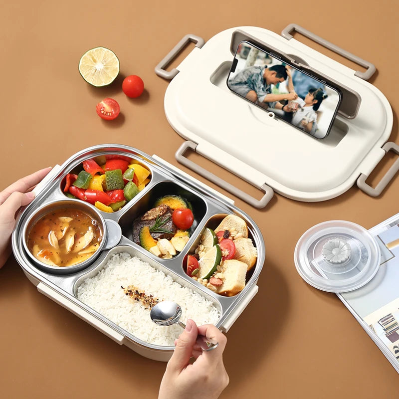 304 Stainless Steel Compartment Insulated Lunch Box Office
