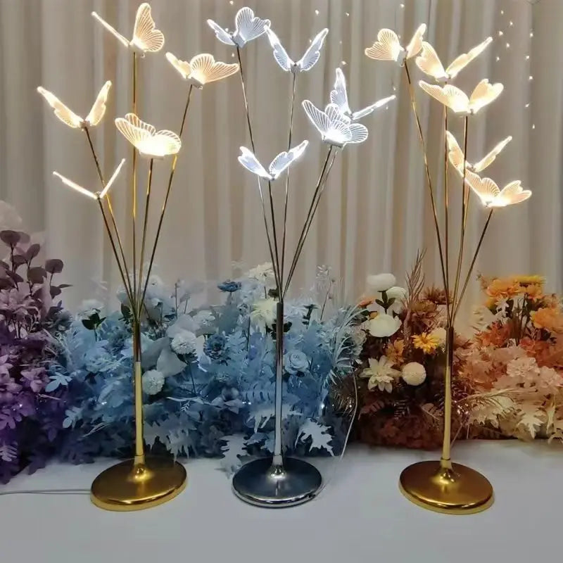 4/8pcs Wedding Acrylic Glowing Brush Butterflies Road Guide