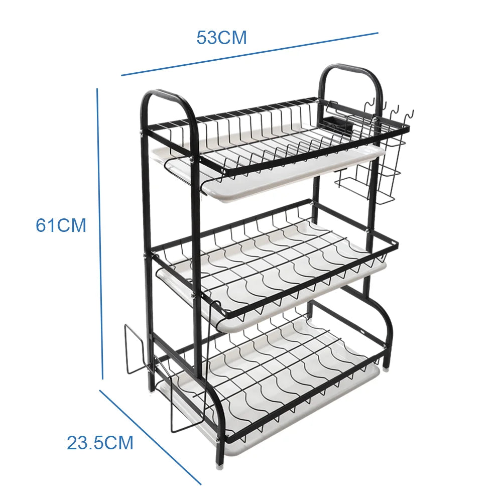 Dish Drying Rack 2/3-Tier Organizer Dish Rack Drainboard