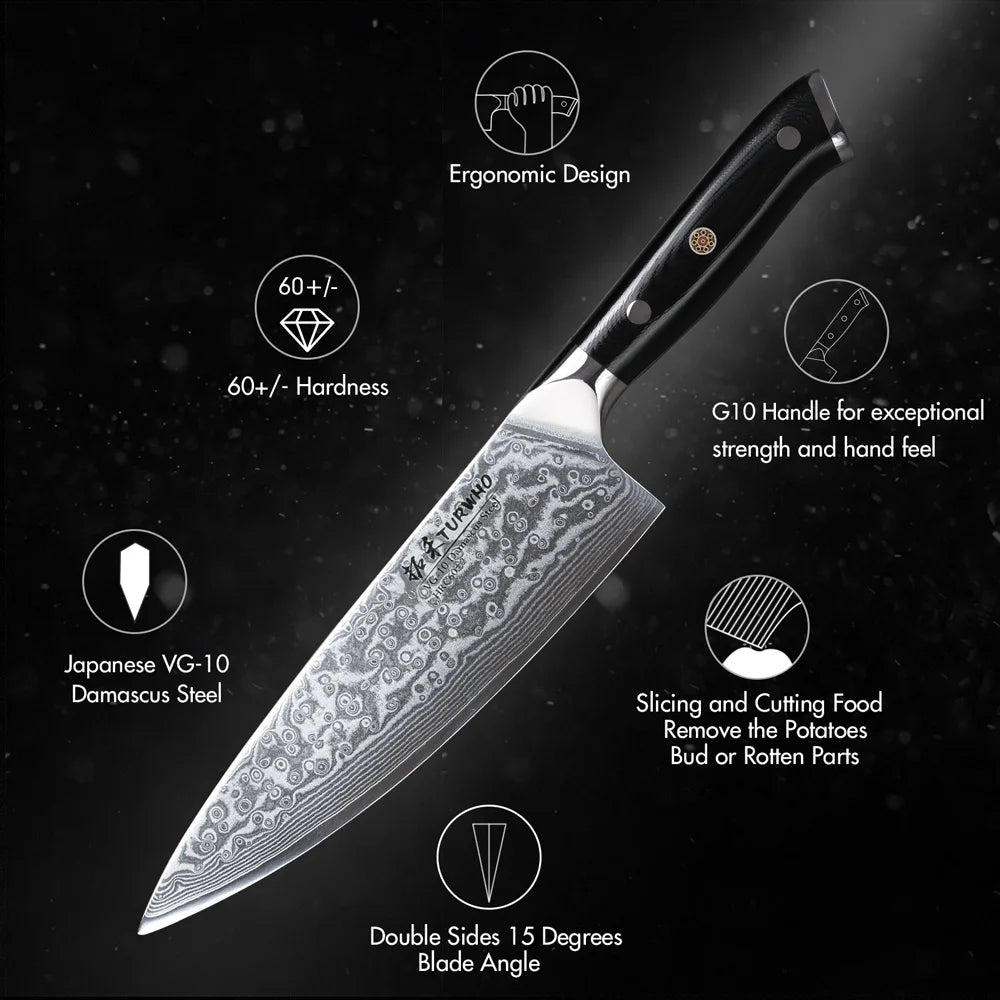 Turwho Professional Chef Knife 67 Layer Damascus Steel