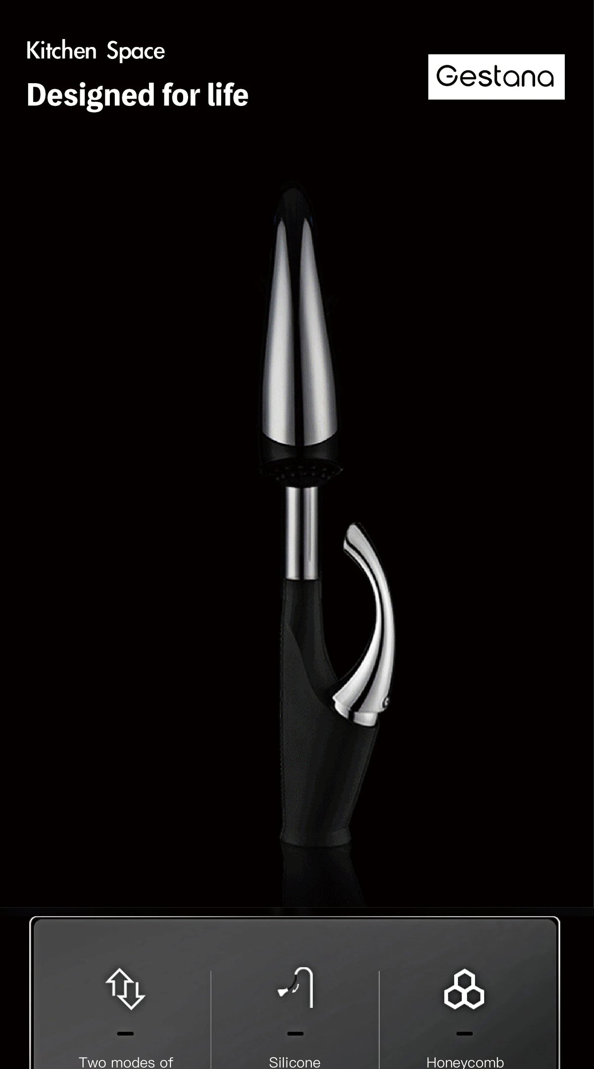 Luxury Black Brass Touch Switch Faucet Handle Ceramic