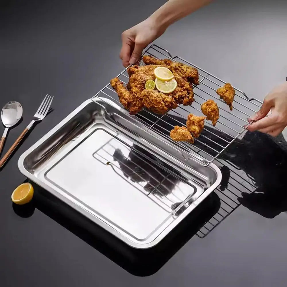 Non-Stick Stainless Steel Baking Pan Cooling Rack Square