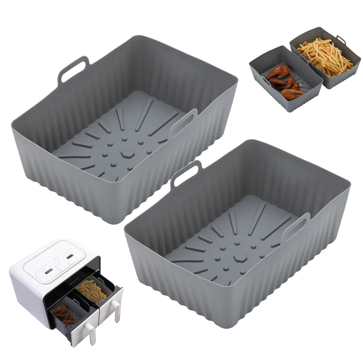 Silicone Mould Air Fryer Rectangular Baking Mould Air
