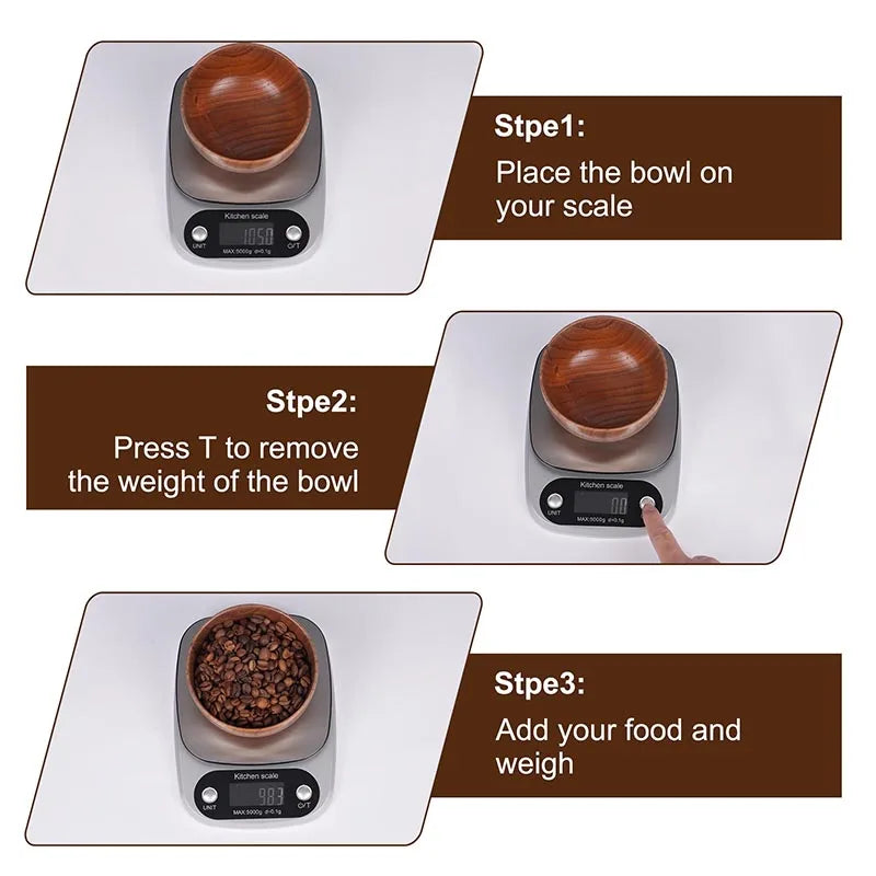 Digital Scale 5kg/0 1g 10kg/1g High Precision Food