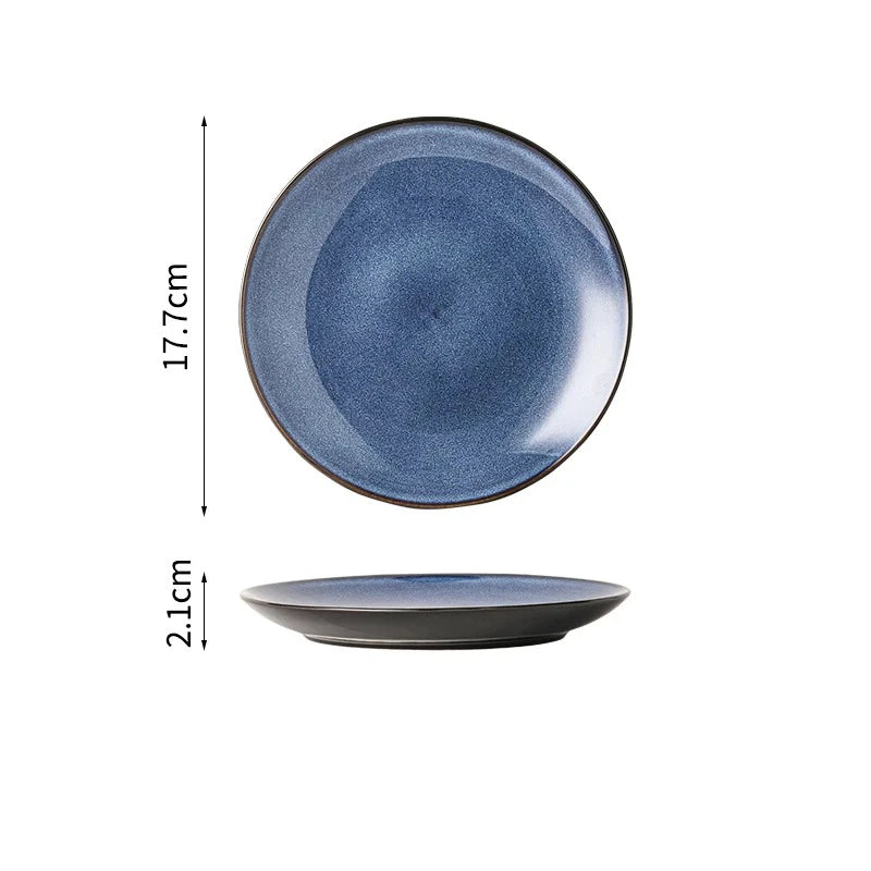 Ceramic Dinner Plate Creative Kiln Change Retro Shallow