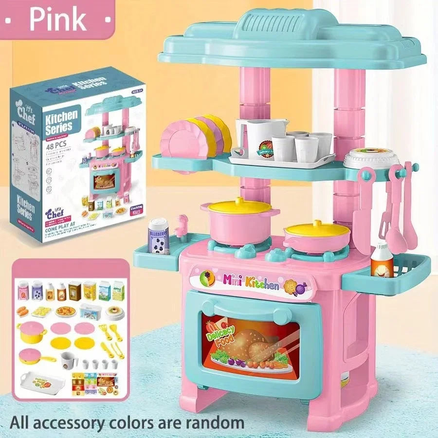 Mini Counter Play Diy Simulated Cooking Food Tableware