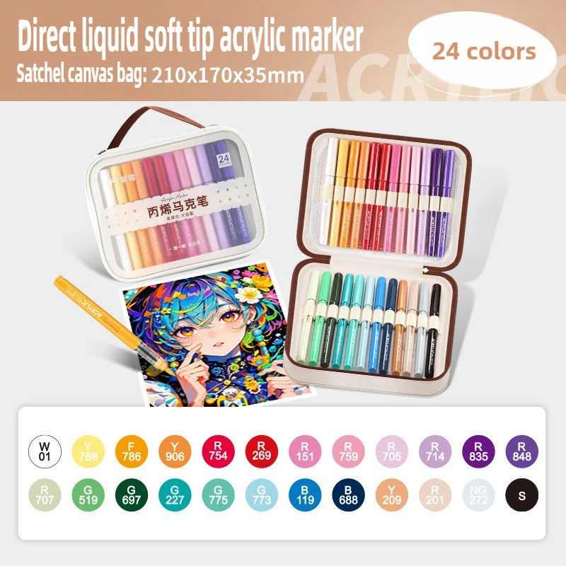 120/1 Colors Direct-Liquid Acrylic Brush Markers Pen Waterproof