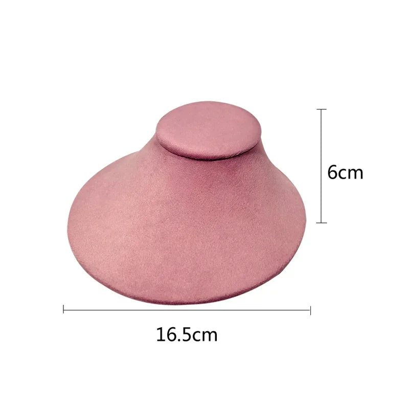 Pink Velvet Necklace Jewelry Portrait Neck Display Stand